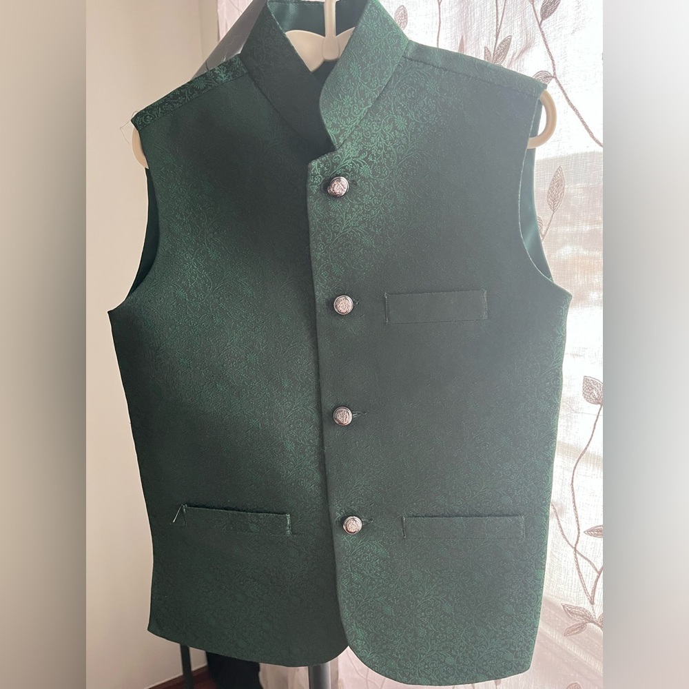 Boy's Waist Coat, Pakistani (Green)